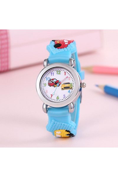 Choice sky blue New Fashion Colorful Cartoon Car Student Children's Watch Quartz Watch Electronic Watch