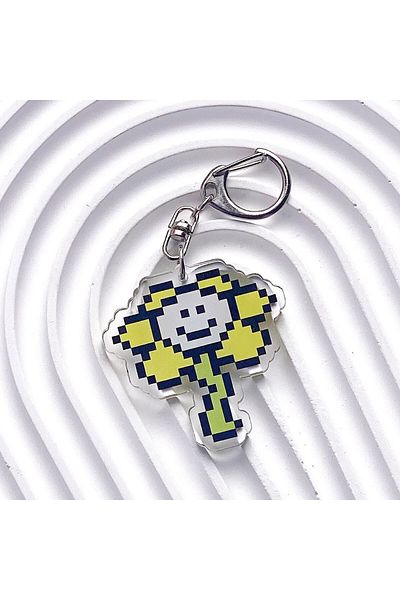Choice سلسلة مفاتيح أكريليك من UNDERTALE Pixel Games Sans مقاس 5 سم، إكسسوارات حقيبة على شكل سلسلة مفاتيح كرتونية لطيفة على شكل حقيبة ظهر