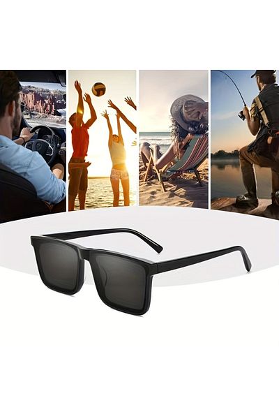 Choice black 1pc Men'S Simple Black Square Fashion Glasses,for Men Women, Outdoor Travel, Driving, Photogra