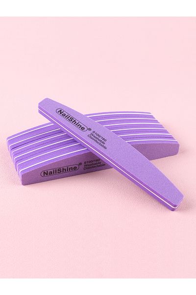 Choice PURPLE 60Pcs Nail Files Sponge 100/180 Grit Moon Design Buffer Block Double Side Files For Finger Co