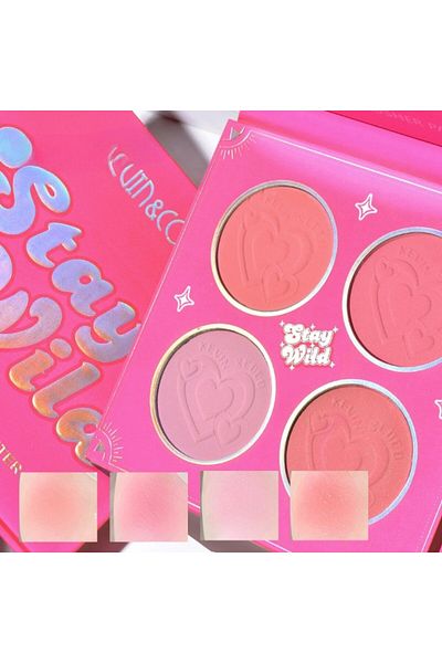 kevin coco Kevin&Coco blush palette, 4 shades stay wild, pigmented, makeup, 12.2 cm