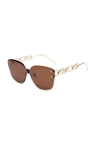 Choice Brown New Fashionable Sunglasses Street Photo Catwalk Big Frame Ladies Sunscreen Sunglasses Advanced