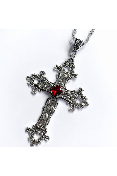 Choice style2 Y2K Punk Crystal Big Cross Pendant Necklaces for Women Men Gothic Irregular Cross Clavicle Ch
