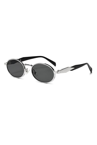 Choice C8 1/2pcs New Small Frame Metal Oval Sunglasses For Women And Men, High-End Retro Steampunk Sun Glas