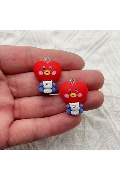 Choice COLOR 6 10Pcs Cartoon Animal Resin Charms Kawaii DIY Decor Accessories Earring KeyChain Necklace Tri
