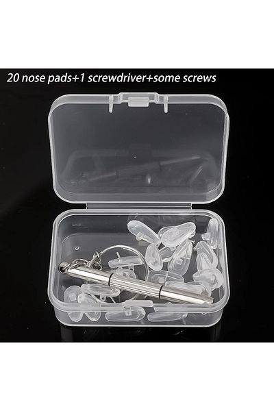 Choice 20pcs 20Pcs/Set Silicone Glasses Nose Pad Airbag Soft Air Non-Slip Air Cushion Boles with Screws Scr