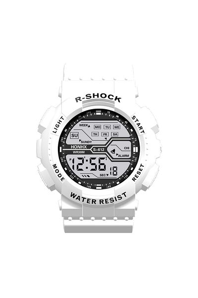 Choice White Men's Digital Electronic Watch Sports Glow 55mm Large Dial Watch Student Outdoor Adventure Tre