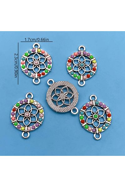 Choice 16656-flower 5/6pcs Zinc Alloy Colorful European and American Style Small Pendants Charms Connectors