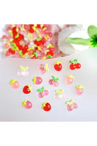 Choice مجموعة مختلطة من 30 قطعة من زينة أظافر جيلي الفراولة الإبداعية كاواي ش...