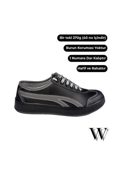 e&e Mekap 304 Siyah Hakiki Deri Yazlık Yarım Ortopedik Günlük/İş Ayakkabısı İ...