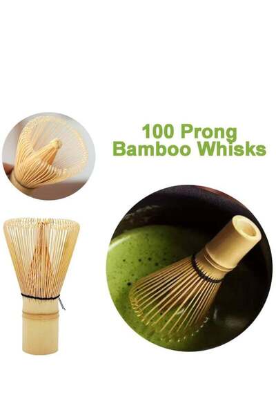 COOYA 7 Piece Matcha Set, Luxurious Tea Set with Ceramic Bowl,made of 100% bamboo(Black)