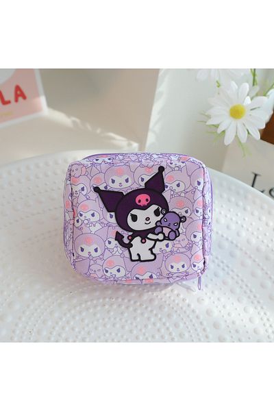 Miniso 1pcs Kuromi Kawaii Cartoon Kuromi My Melody Hello Kitty Menstrual Bag Cute Girly Purse Portable High
