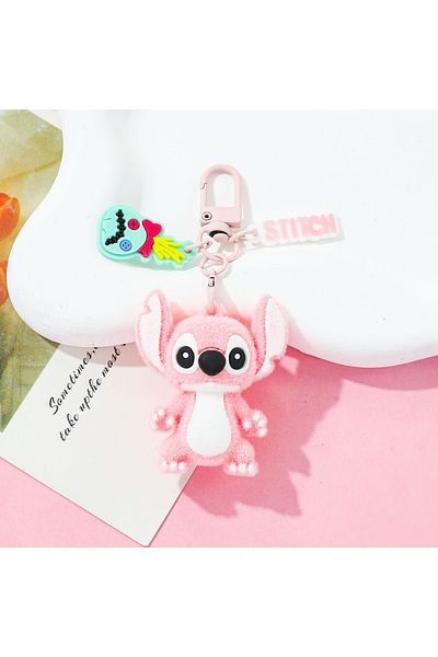 Potdemiel KC4523 Disney Cute Plush Stitch Shaped Keychain, Car Keychain, Cute and Fun Bag Decoration Pendant,