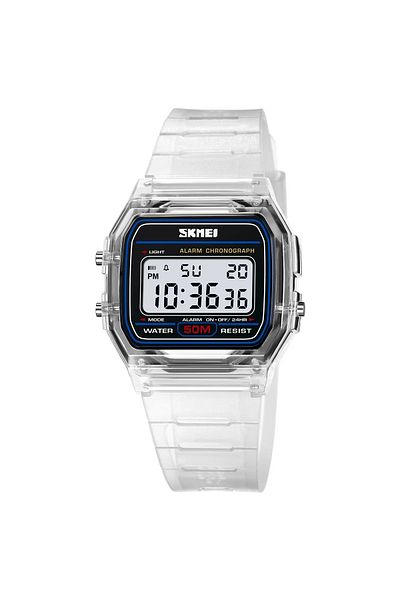 Skmei white 2056 Electronic Watch for Men Women Waterproof Sport Calendar Date Wristwatch Countdown