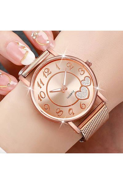 Choice 1PC Rose No Box 1/3PCS Fashion Heart Dial Women Watches Casual Plastic Strap Quartz Wristwatch Reloj