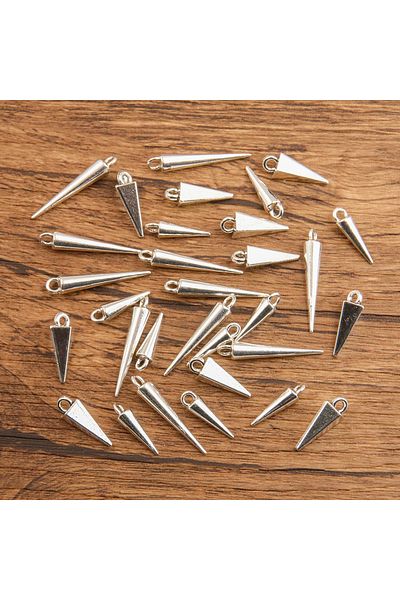 Choice Mix 3 Styles 30PCS 3 Styles Wholesale Metal Alloy Smooth Surface Conical Pendant Charms For Jewelry