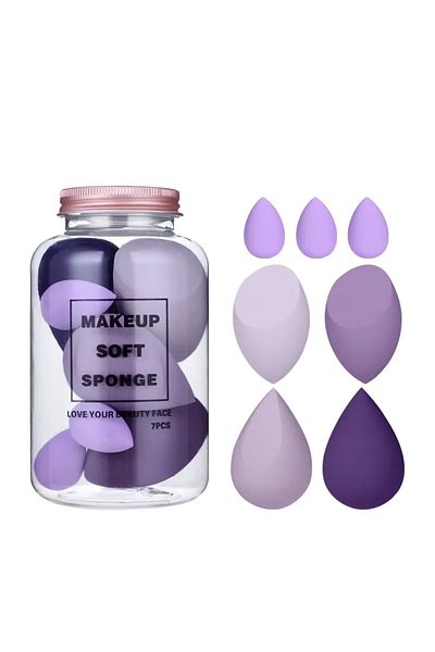 choice2 C060-4 purple 4pcs/setEgg-shaped Makeup Sponge, Non-powder-absorbing, Ultra-soft, Wet & Dry, Boxed