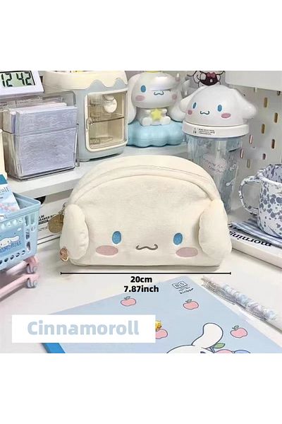 Miniso Cinnamoroll Hello Kitty & Cinnamoroll Cartoon Cute Makeup Bag,Multi-Purpose Coin Purse Storage Bag P