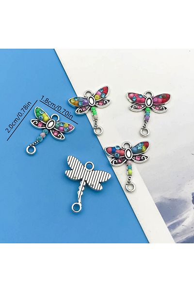 Choice 16658-Dragonfly 5/6pcs Zinc Alloy Colorful European and American Style Small Pendants Charms Connect