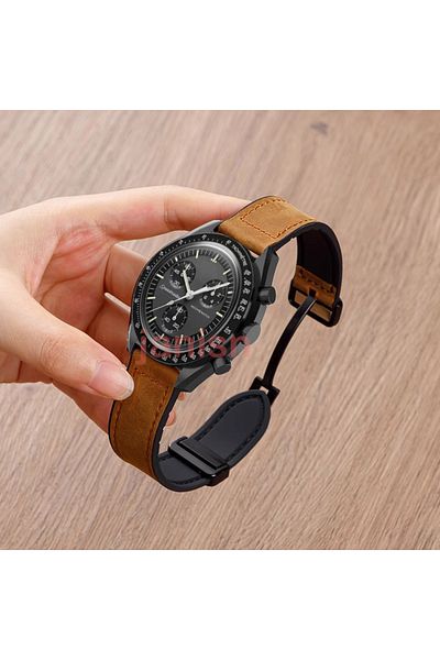 Choice For MoonSwatch Brown Magnetic Bracelet For Omega X Swatch Joint MoonSwatch Band Silicone Strap For T
