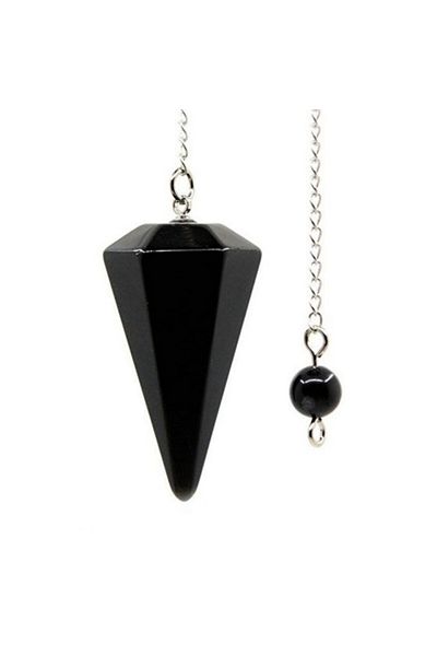 Choice Black Agate Natural Stone Quartz Agates Pendant Reiki Healing Cone Amethyst Charm Pendulum Pendants