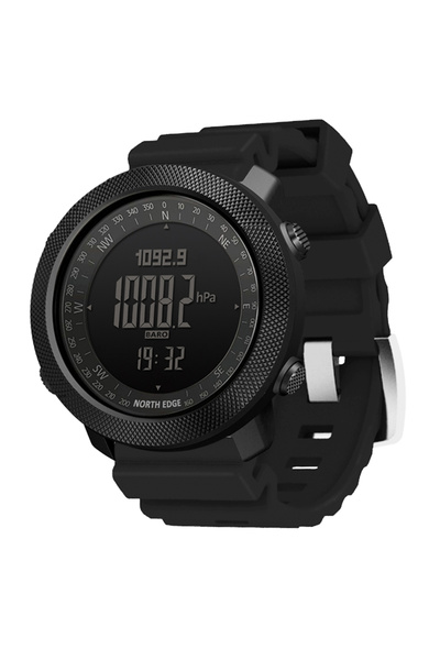 Choice ساعة NORTH EDGE رياضية رقمية للرجال من المطاط الأسود للجري والسباحة وا...
