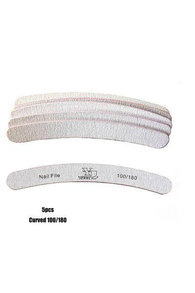 Choice Curved-Grit100-180 5Pcs/Lot Nail File Mix Color Limas 80/100/150/180/240 Grit Professional Sandpaper