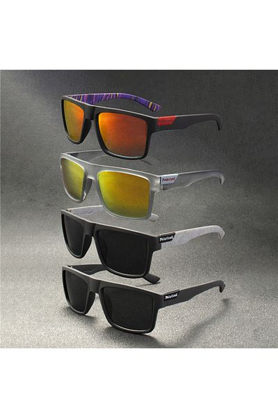 Choice 4PCS 4PCS Luxury Polarized Sunglasses Men Women Fashion Square Male Sun Glasses Vintage Driving Fis