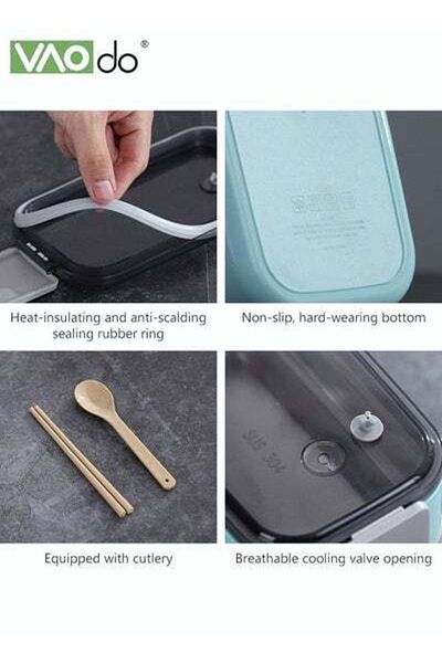 VAODO Stainless Steel Student Lunch Box Long-term Preservation Separation Leak-proof Lunch Box