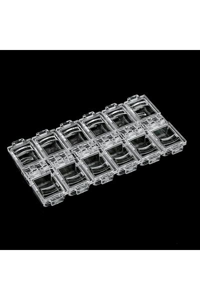 Choice Clear 12 Grids Nail Art Accessories Storage Box, Jewelry Organizer, Dry Flower Case, Rhinestones Con