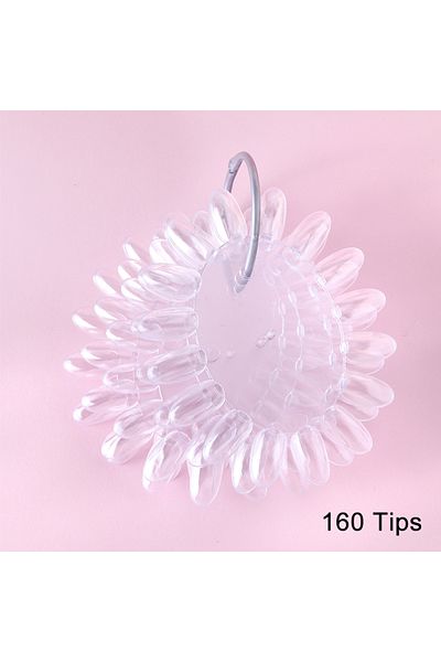 Choice 1513-Transparent 10pcs Round False Nail Art Tips Display Wheel Fake Nail Art Polish Color Card Acryl