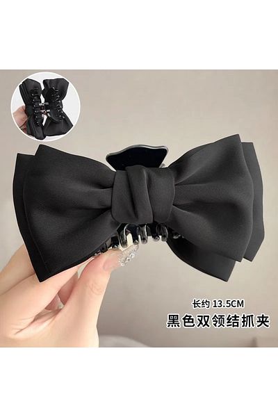 Choice 2 Fashion Women Bow Hairpin Korean Version Of Solid Color Butterfly Satin Hair Clips Girls Hair Acc.