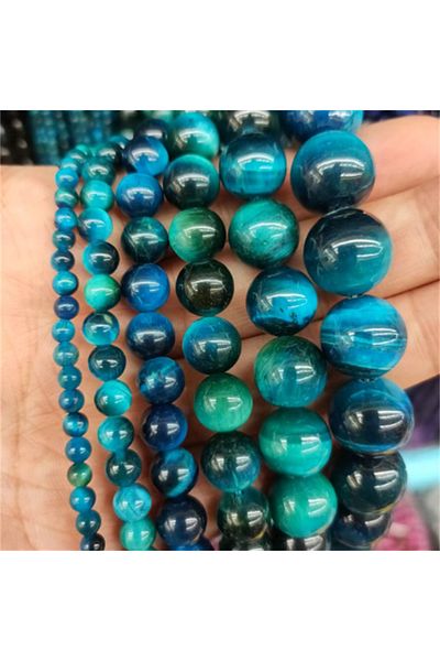 Choice 10mm 37pcs Beads Royal Blue Tiger Eye Natural Stone Beads Royal Blue Tiger Eye Round Loose Beads Diy