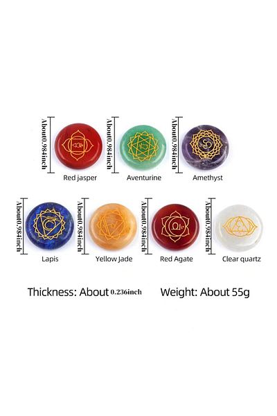 Choice Round shape 7pcs/Pack 0.984inch Round Shape 7 Chakra Natural Stone Ornament Amethyst Quartz Energy E