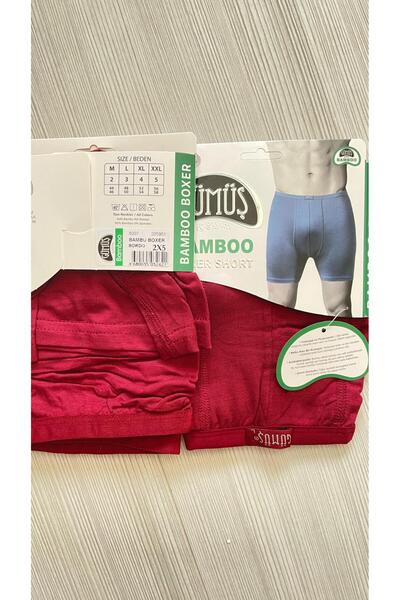 GÜMÜŞ 2 Pack Bamboo Men's Boxers-Comfortable and Breathable Underwear-Burgundy
