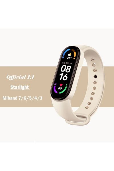 Choice For Mi band 7 6 5 Starlight official Silicone Strap For Xiaomi Mi Band 4 5 6 7 Bracelet Sport Watch
