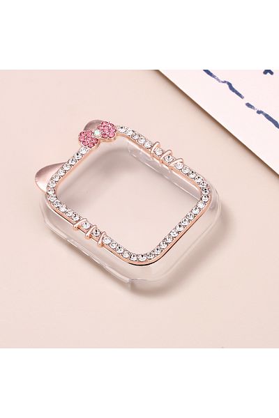Choice Rose Golden 41 Protective Case for Apple Watch Case 9/8/7 41mm 45mm Bling Rhinestone Women Bumper Fr