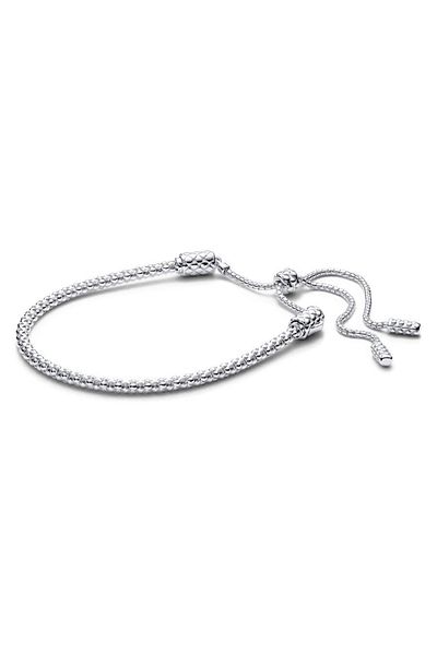 Miniso WHITE 16-21CM QWS03 Disney Snake Chain Slider Bracelet For Women Fit Original Jewelry Diy Pendant Ch