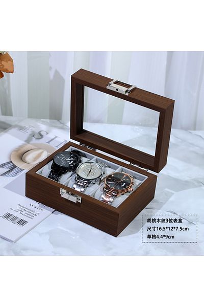 Choice 3 Positions DELESYS New Walnut Wood Creative Watch Box Chinese Style Retro Wood Watch Display Box La