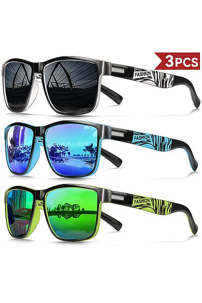 Choice 3pcs Gray Blue Green 1PCS/3PCS Men's Polarized Sport Sunglasses – Running, Cycling, Fishing, Golf, D