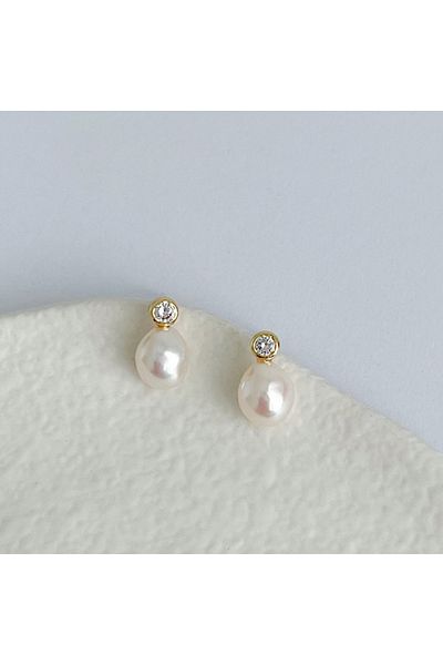 Choice Gold color ZAKOL Elegant Geometric Imitation Pearl Earrings for Women Korean New Fashion Earring Exq