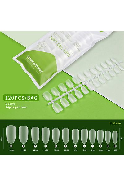 Choice 120pcs 04 120pcs/bag Ballet False Nail Fully Transparent Acrylic Nails Set Press on Nails Tips Mixed