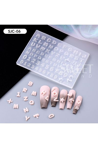 Choice SJC-06 3D Letter Music Note Nail Silicone Mold DIY Fashion Carving Template Decoration Tools Acrylic