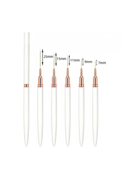 Choice White YIKOOLIN 5PCS Professional Nail Art Liner Brushes Set Elongated Lines Drawing UV Gel Painting