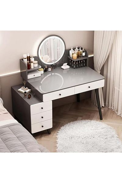 Türkiye Multifunctional Makeup Vanity Dressing Table with Drawers 95 CM