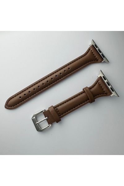Choice 38 40 41mm light brown Slim Leather Strap for Apple Watch Band 44mm 40mm 41mm 49mm 45 Mm Wrist Women