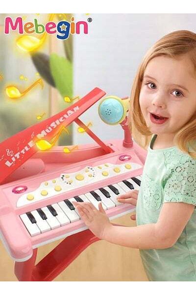 MEBEGIN Piano Keyboard Toy with Microphone, Multifunctional Electronic Piano Toy with Microphone