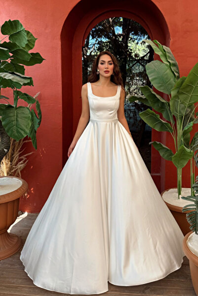 Sindimoda Rosa Kalın Askılı Saten Abiye 1103