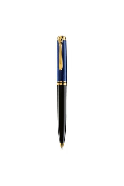 Pelikan Pix cu bilă Souveran K600, material rășină, culoare negru-albastru, finisaj placat cu aur, rezervă tip Parker