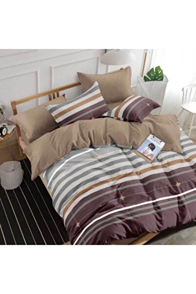 Patul Lenjerie Bumbac Satinat, Pucioasa, 2 Persoane, Pat Dublu, 4 Piese